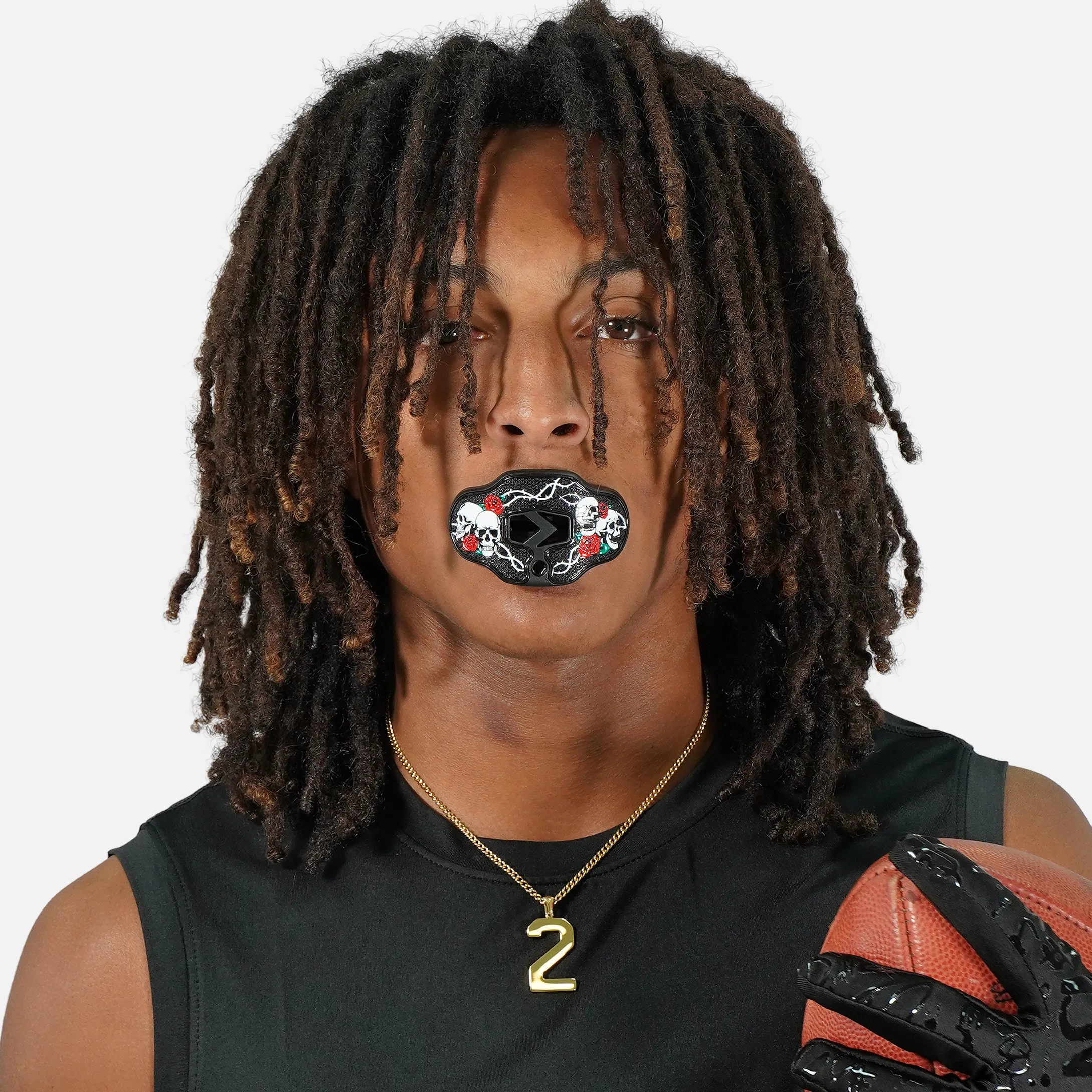 3D Skulls and Roses Football Mouthguard