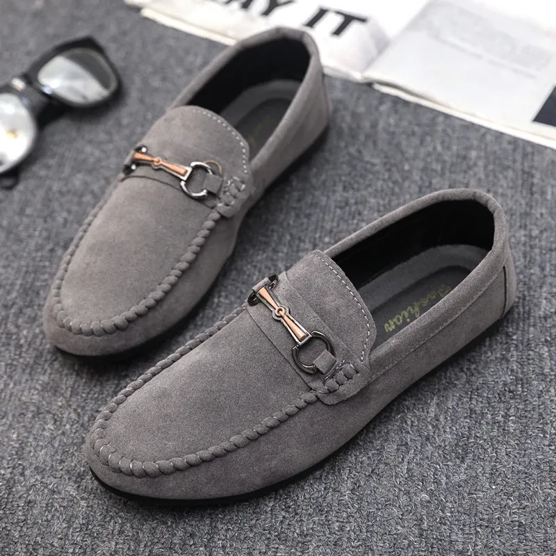 British boys' men's shoes soft sole leather surface men's loafer beanie shoes men's platform summer spirit guy dress resistance