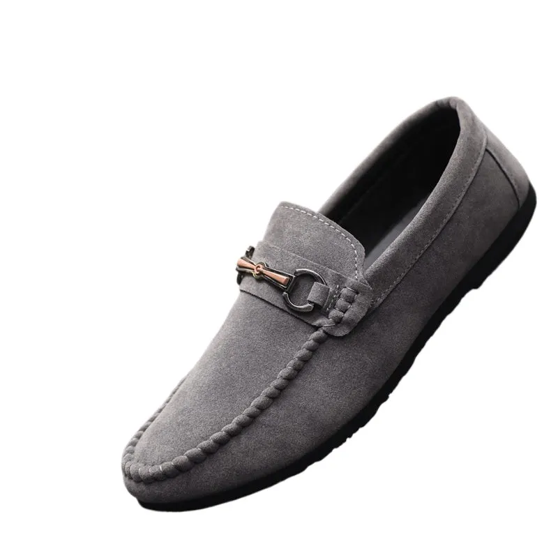 British boys' men's shoes soft sole leather surface men's loafer beanie shoes men's platform summer spirit guy dress resistance