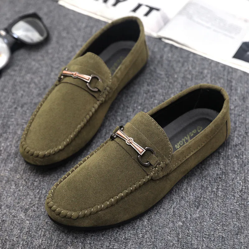 British boys' men's shoes soft sole leather surface men's loafer beanie shoes men's platform summer spirit guy dress resistance