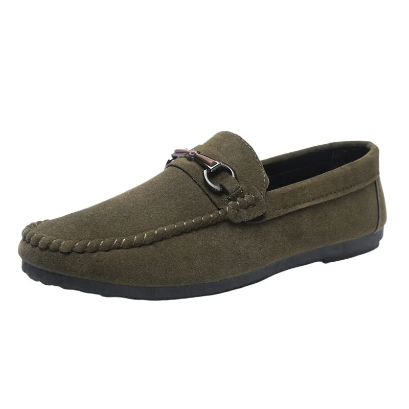 British boys' men's shoes soft sole leather surface men's loafer beanie shoes men's platform summer spirit guy dress resistance