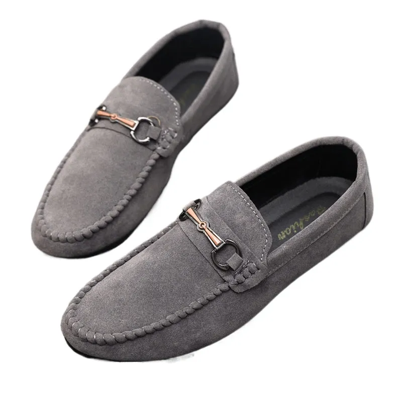 British boys' men's shoes soft sole leather surface men's loafer beanie shoes men's platform summer spirit guy dress resistance