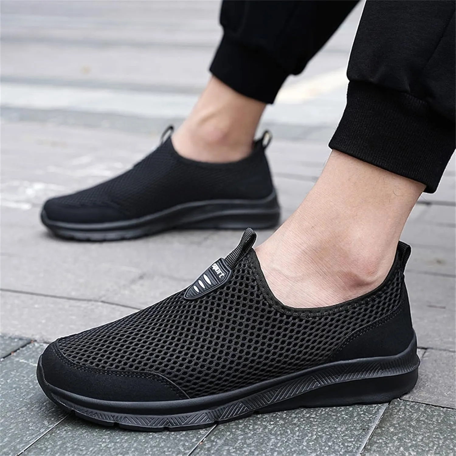 Casual Dress Shoes Fashion Summer Men Breathable Mesh Shallow Lace Up Casual Shoes