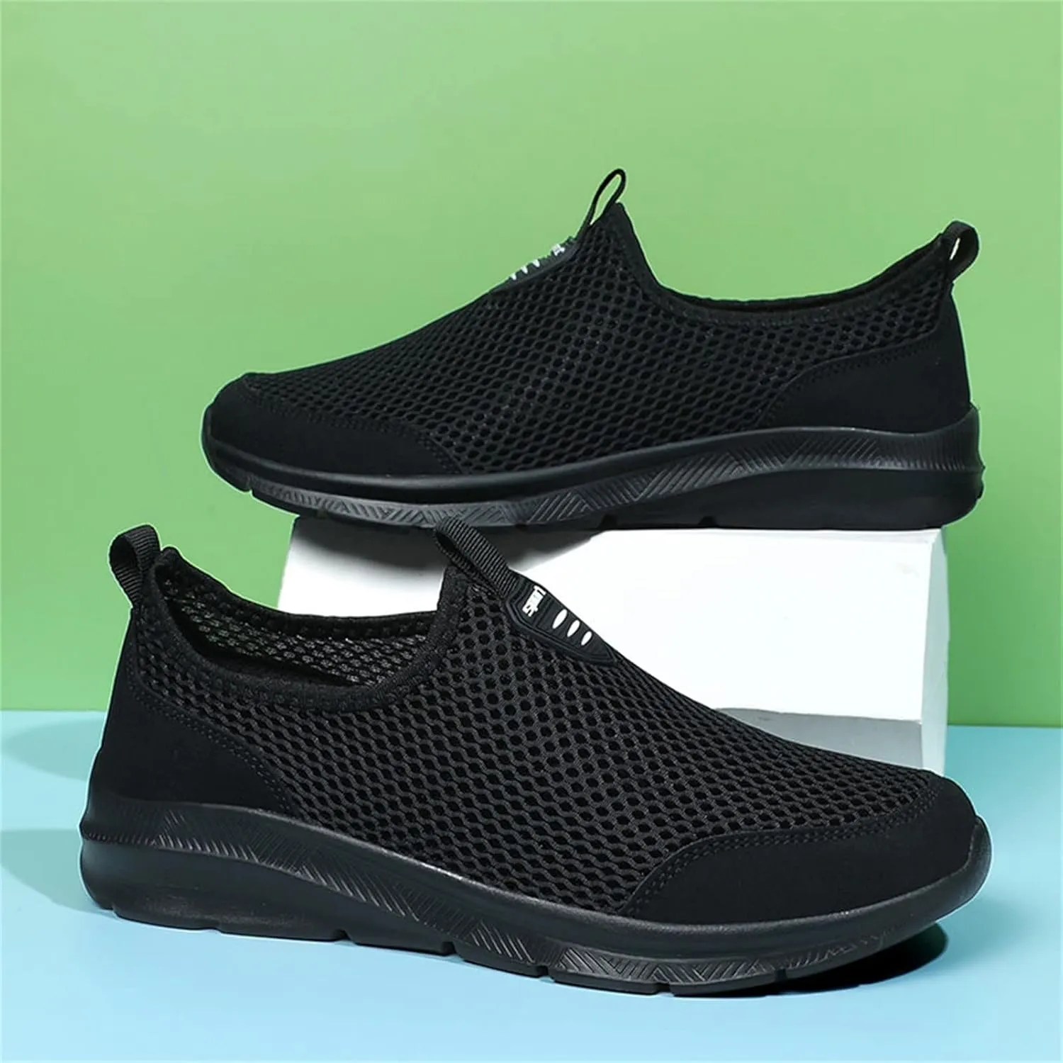 Casual Dress Shoes Fashion Summer Men Breathable Mesh Shallow Lace Up Casual Shoes