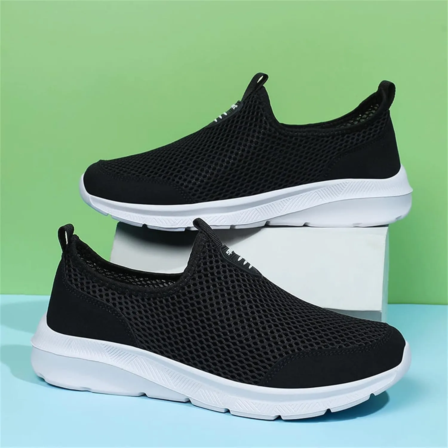 Casual Dress Shoes Fashion Summer Men Breathable Mesh Shallow Lace Up Casual Shoes