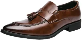 Casual Dress Shoes for Mens Men Tassels Loafers Shoes Dress Formal Casual Wedding Black Fashion Leather Work Flats