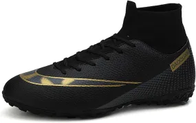 CERYTHRINA Mens Athletic Soccer Boots Kids High-Top Cleats Football Soccer Shoe Outdoor Professional Turf Non-Slip Competition Trainings Sneaker