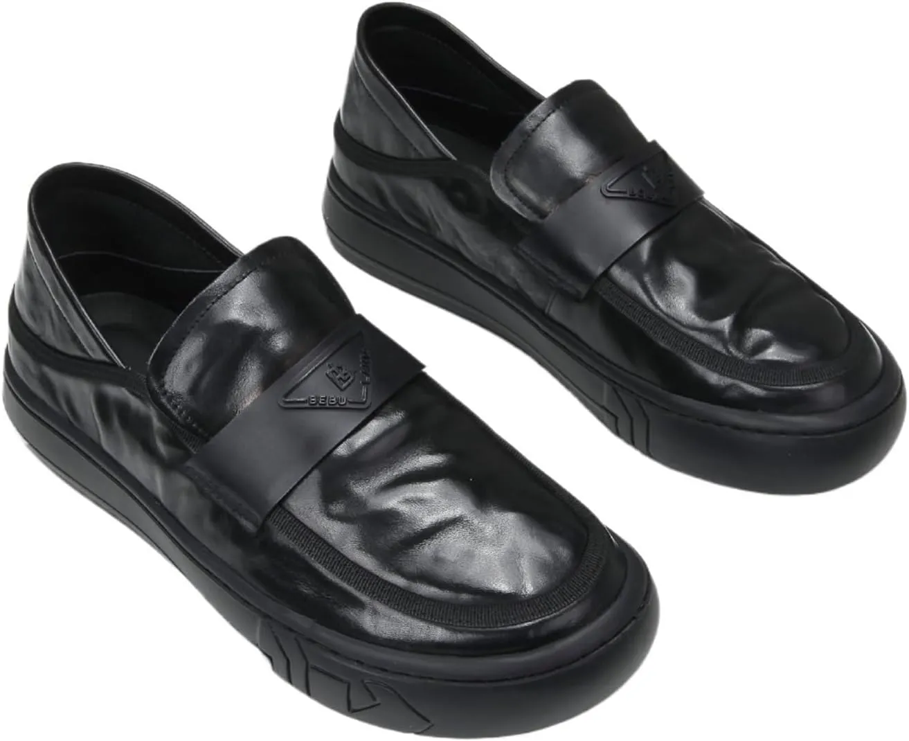 Dress Shoes for Men Men's Spring Business Casual Leather Shoes Thick-Soled Loafers