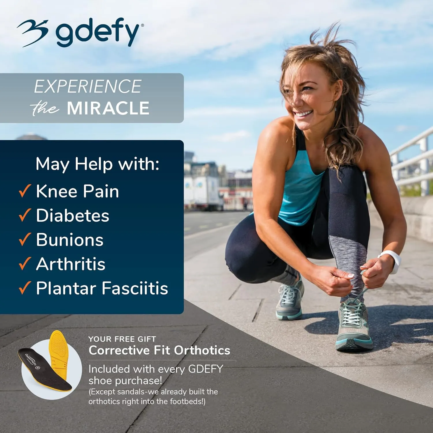 G-DEFY Mighty Walk Women’s Orthopedic Walking Shoe | VersoShock Technology for Pain Associated with Running | Prolonged Standing | Arch Support | Diabetic Shoes | Wide Shoes | Free Custom Orthotic