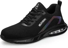 GLANOUDUN Steel Toe Shoes for Men Black Work Shoes Lightweight Safety Shoe for Men Indestructible Steel Toe Sneakers Industrial Construction Shoe Men's Work & Safety Footwear