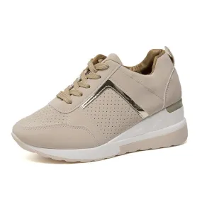 Groovywish Women Orthopedic Sneakers Lace-up Wedge Sport Design