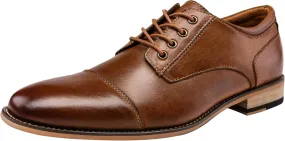 Jousen Men's Dress Shoes Leather Classic Formal Mens Oxfords Retro Derby Oxford
