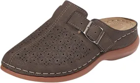 Kubbon Mules for Women Comfort Closed Toe Sandals Dressy Summer Closed Toe Mules Summer Slip on Wedge with Adjustable Hook Loop Arch Support Sandals