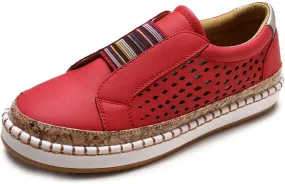 Lausiuoe Shoes For Women Dressy Flats Loafers Fashion Canvas Shoes Lightweight Casual Comfortable Walking Slip On Sneakers