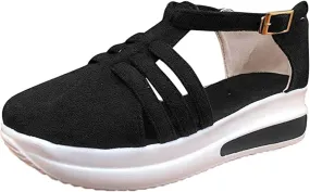 Lausiuoe Sneakers For Women Platform Slip On Canvas Shoes Low Top Non Slip Fashion Casual Comfortable Walking Flat Loafers