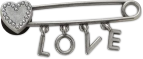 Love Safety Pin Jibbitz