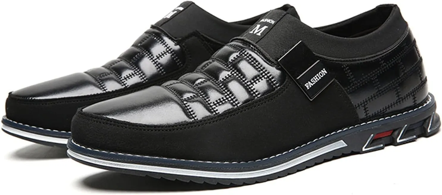 Meidiastra Men Casual Shoes Fashion Walking Shoes Loafers Casual Business Leather Shoes Flat Driving Shoes Dress Sneakers for Male