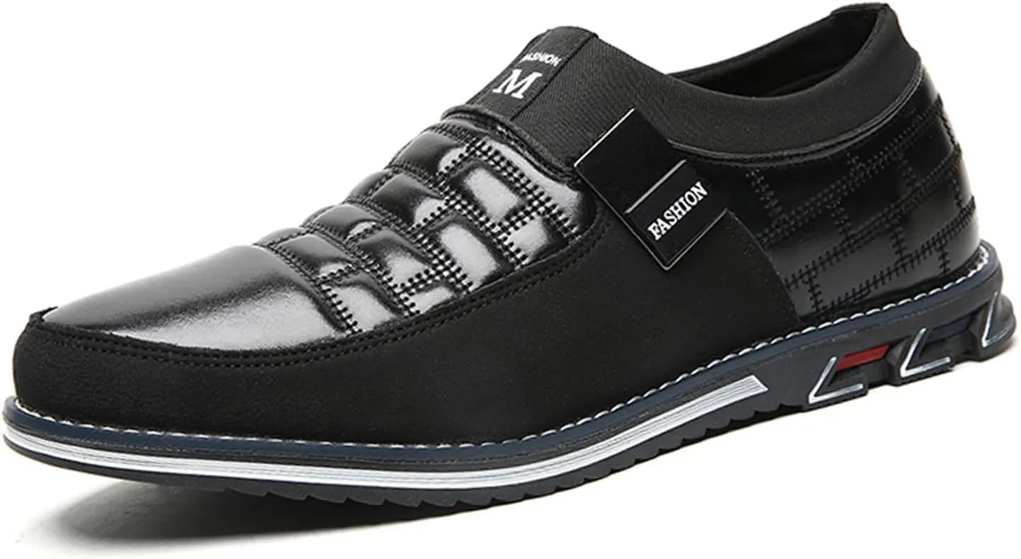 Meidiastra Men Casual Shoes Fashion Walking Shoes Loafers Casual Business Leather Shoes Flat Driving Shoes Dress Sneakers for Male