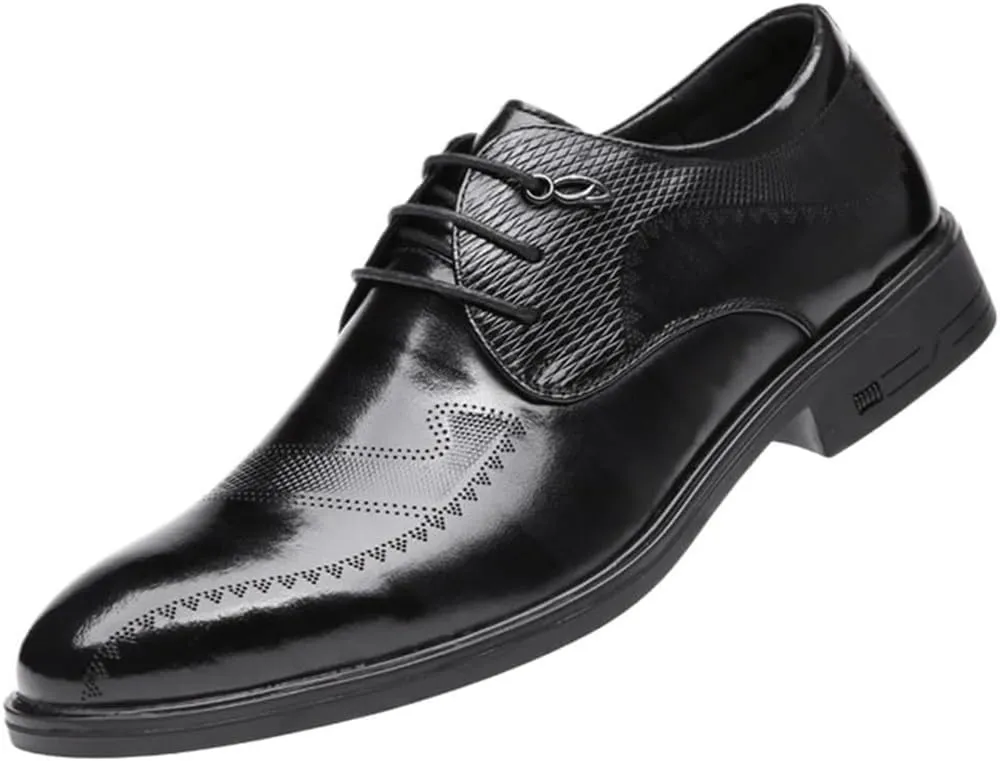 Men's Leather Oxford Dress Shoes - Stylish Formal Business Footwear for Men