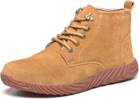Safety Shoes Men Womens Steel Toe Cap Trainers Mens Womens Lightweight Breathable Safety Industrial Work Sneaker Anti- Smashing Anti-Puncture (Color : Brown, Size : 5.5 US)