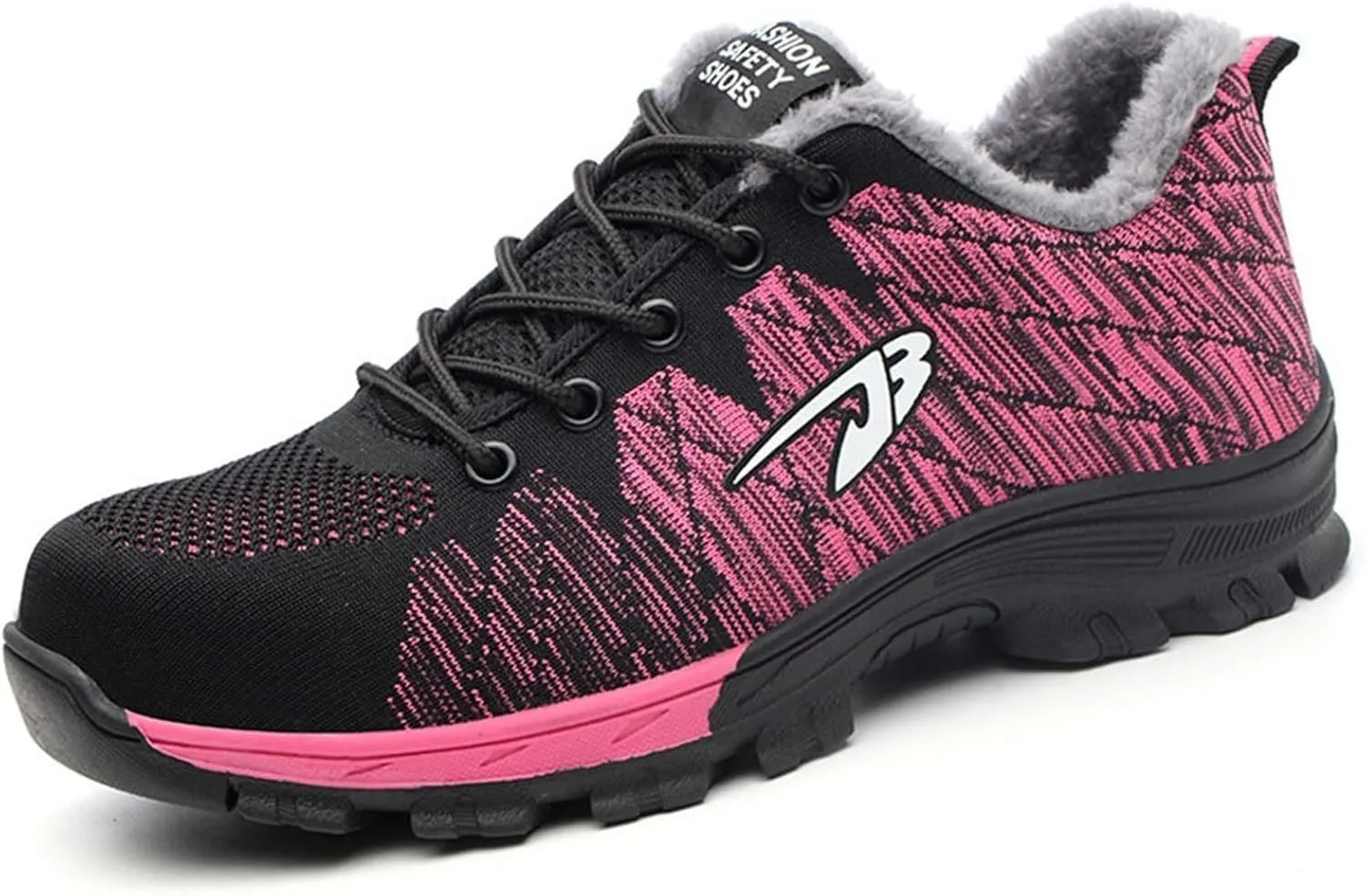 Safety Shoes Unisex Men Safety Trainers Women Steel Toe Cap Breathable Protective Work Shoes (Color : Pink, Size : 9 US)