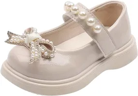 Sandals for Big Girls Size 5 Girls Sandals Children Shoes Pearl Bow Tie Hook Puppy Slippers for Toddler Girls