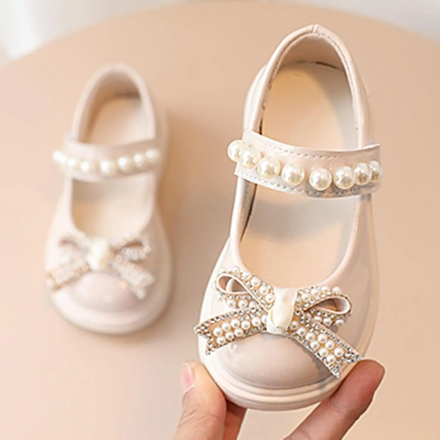 Sandals for Big Girls Size 5 Girls Sandals Children Shoes Pearl Bow Tie Hook Puppy Slippers for Toddler Girls