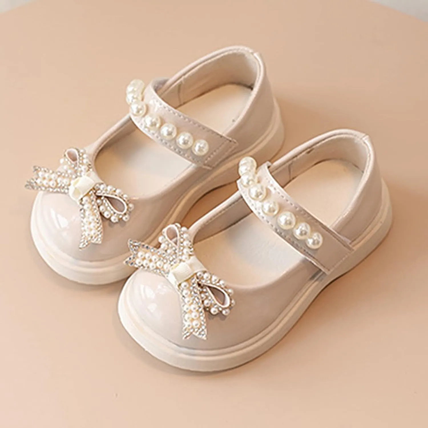 Sandals for Big Girls Size 5 Girls Sandals Children Shoes Pearl Bow Tie Hook Puppy Slippers for Toddler Girls