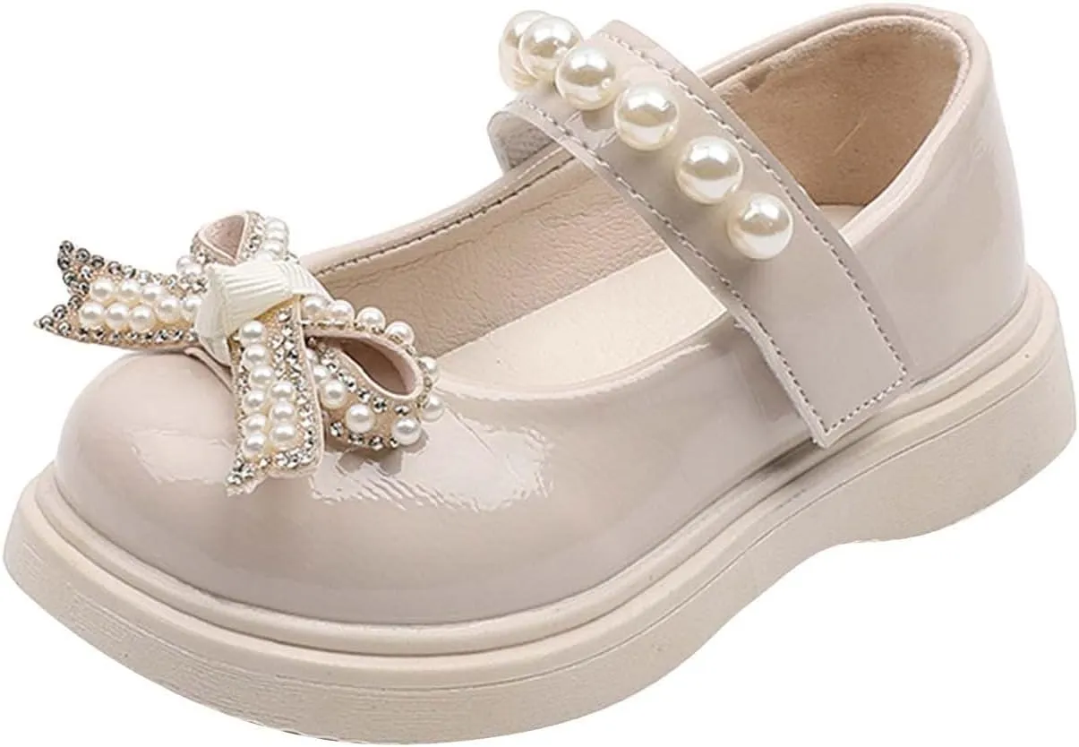 Sandals for Big Girls Size 5 Girls Sandals Children Shoes Pearl Bow Tie Hook Puppy Slippers for Toddler Girls