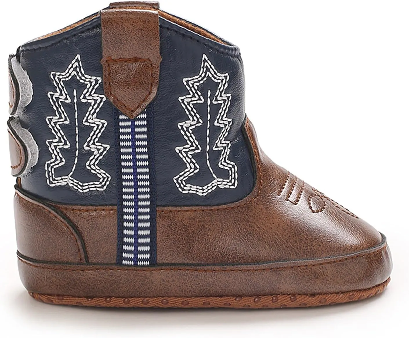 Toddler Infant Leather Soft Sole Cowboy Boots for Baby Boys Girls Newborn Prewalker Non Slip Shoes with Embroidery