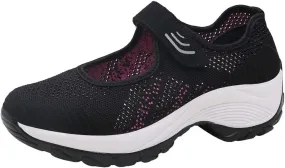 Women's Fashion Sneaker Mesh Slip On Black Non Slip Shoes for Women Comfortable Hiking Tennis Shoes for Women Women Green Loafers Shoes Womens Sneakers White