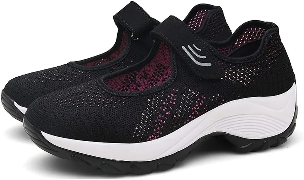 Women's Fashion Sneaker Mesh Slip On Black Non Slip Shoes for Women Comfortable Hiking Tennis Shoes for Women Women Green Loafers Shoes Womens Sneakers White