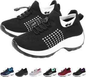 Women's Orthopedic Sneakers Comfortable Breathable Mesh Upper Walking Shoes Air Cushion Stretch Orthowear Shoes