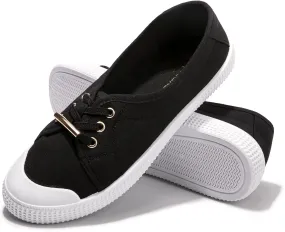 Women's Slip on Canvas Sneakers Low Top Comfort Walking Shoes Casual PU Sneakers Fashion Tennis Shoes