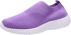 Women's Slip On Walking Shoes Running Comfortable Tennis Shoes Womens Lightweight Casual Work Shoes White Platform Sneakers Red Tennis Shoe White Loafers