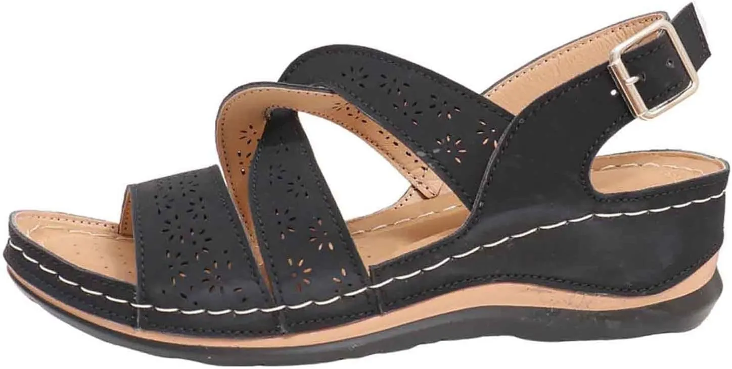 Women's Wedge Sandals Summer Open Toe Platform Espadrilles Casual Comfortable Walking Shoes for Outdoor Beach