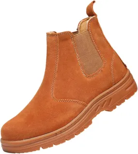 Work Trainers Steel Top Cap Shoes for Men Breathable Safety Trainers Women Lightweight Safety Shoes for Unisex (Color : Brown, Size : 10.5 US)